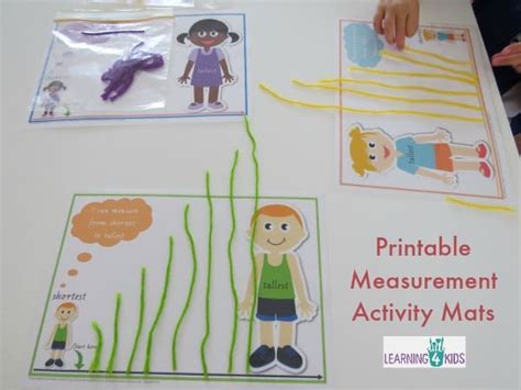 Printable Measurement Activity Mats Standard Print Learning 4 Kids