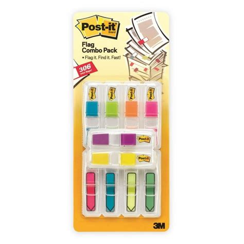 3m Post It Flag Combo Pack 306 Ct