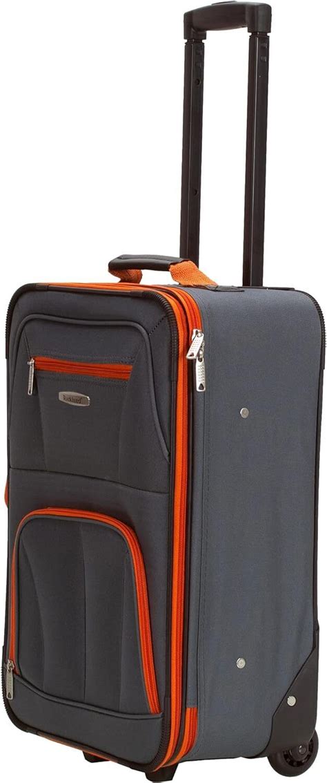Rockland Journey Softside Upright Luggage Set Expandable Charcoal 4