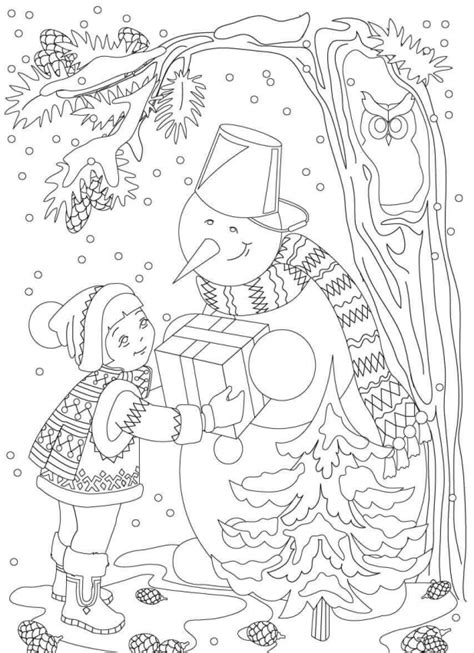 Girl Snowman Coloring Page Coloring Pages