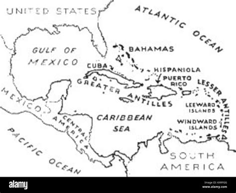 Caribbean Map Black And White Stock Photos And Images Alamy