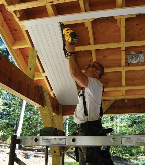 We added a room to the house using part of the garage and part of the laundry room but when it came time to do the ceiling, there where too many uneven parts and it was hard to cover with texture so we decided to use beadboard (tongue and. Install A Beadboard Porch Ceiling - Extreme How To