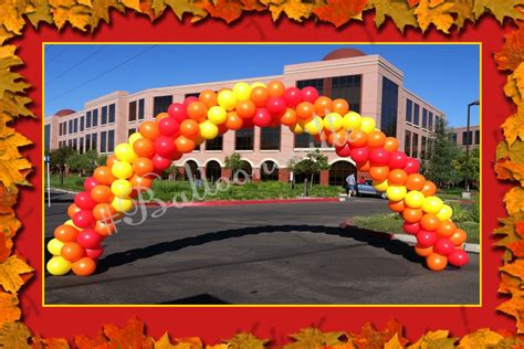 Red Yellow And Orange Balloon Decor Fall Inspired Balloon Spiral Arch