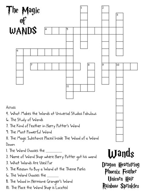 Printable Harry Potter Crossword Puzzles Printable World Holiday