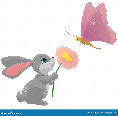 Rabbit And Butterfly Stock Vector Illustration Of Religion 175062557