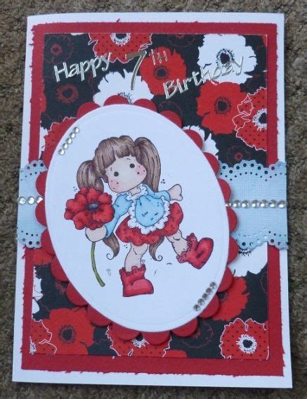 Magnolia Tilda Stamps Poppy Tilda Handmade Birthday Card