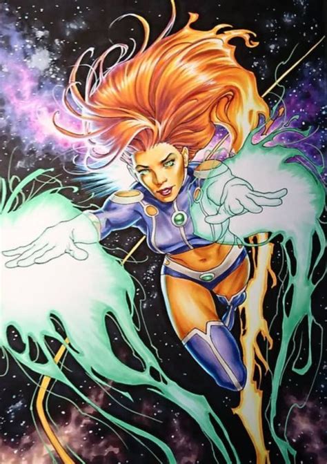 Starfire David Yardin Dc Comics Art Drawing Superheroes Marvel