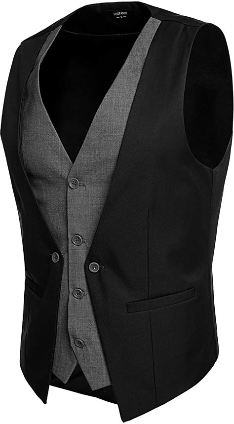 Coofandy Mens Formal Layered Slim Fit Suit Vest Premium Business