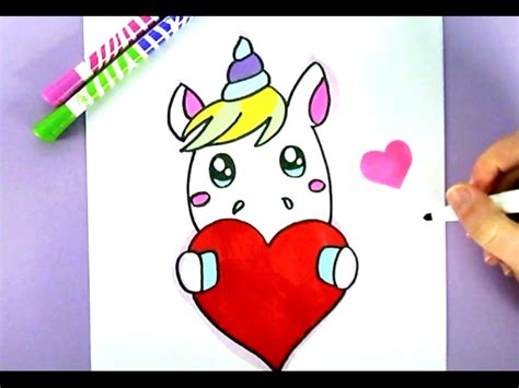 1001 schöne bilder zum nachmalen und video anleitungen. EIN NIEDLICHES EINHORN SELBER MALEN - KAWAII EINHORN ...