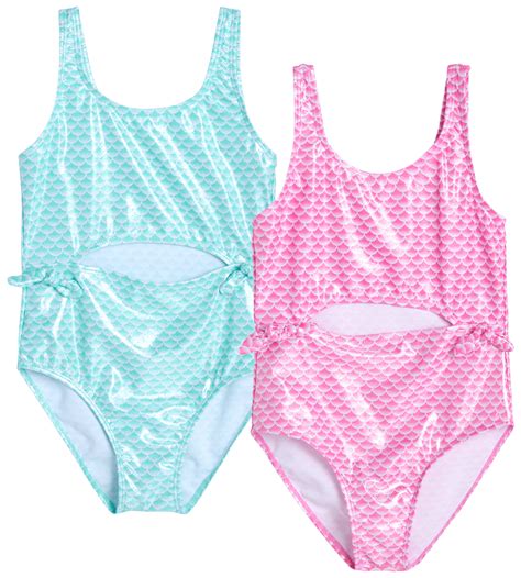 Real Love Girls Bathing Suit 2 Pack Quick Dry One Piece Swimsuit 4 16