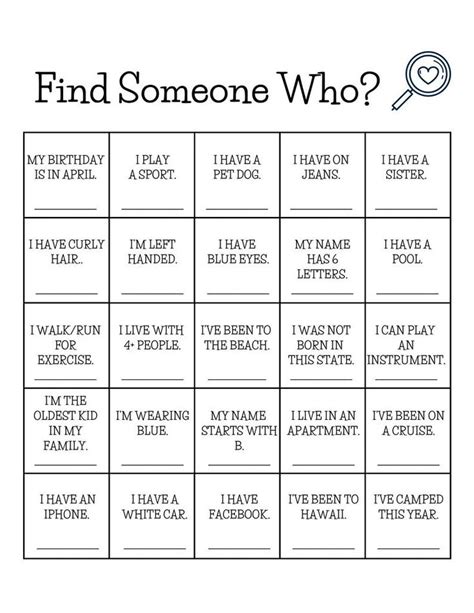 Find Someone Who Game Icebreaker Game Class Group Game Etsy Bingo