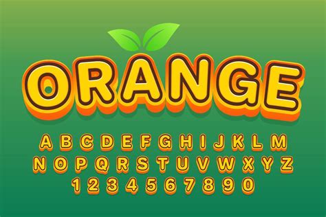 Decorative Orange Font And Alphabet Vector 7653459 Vector Art At Vecteezy
