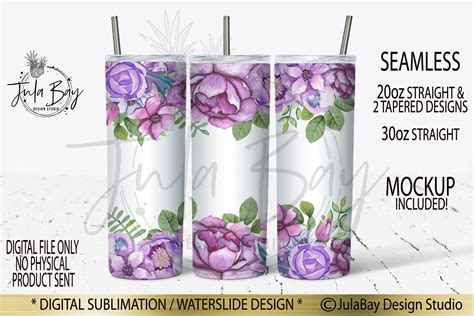 Hydrangea Tumbler Png Wrap Sublimation Designs Watercolor Floral