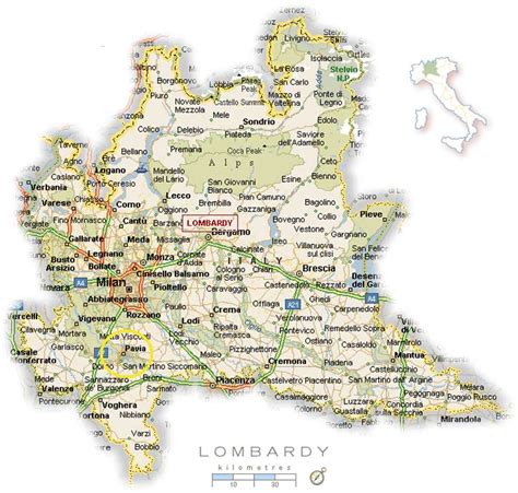 Ordinanze in vigore da lunedì 12 aprile. Political Map of Lombardy • Mapsof.net