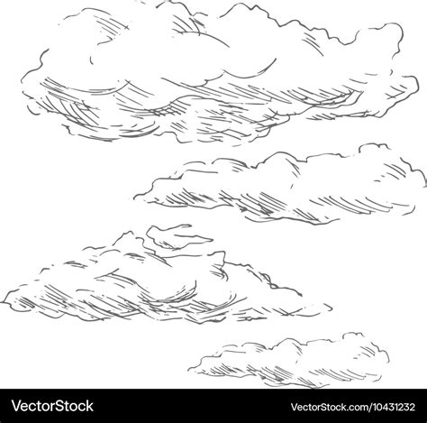 Hand Sketch Clouds Royalty Free Vector Image Vectorstock