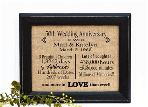50th anniversary gift, golden anniversary gift, personalized 50 year anniversary gifts for parents 50th wedding anniversary gift mom and dad blancadesignshop 4.5 out of 5 stars (884) 50th Wedding Anniversary Gift | 50th wedding anniversary ...