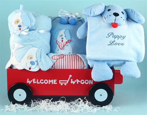 Having an idea about the gifts is helpful for an zooid. Baby Boy Gift-Puppy Deluxe Welcome Wagon