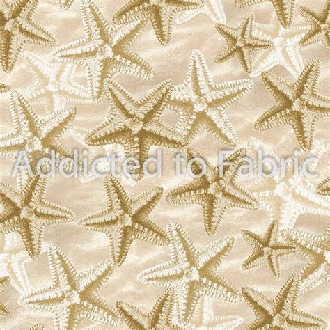 Welcome To The Beach Fabric By Timeless Treasures Starfish Etsy
