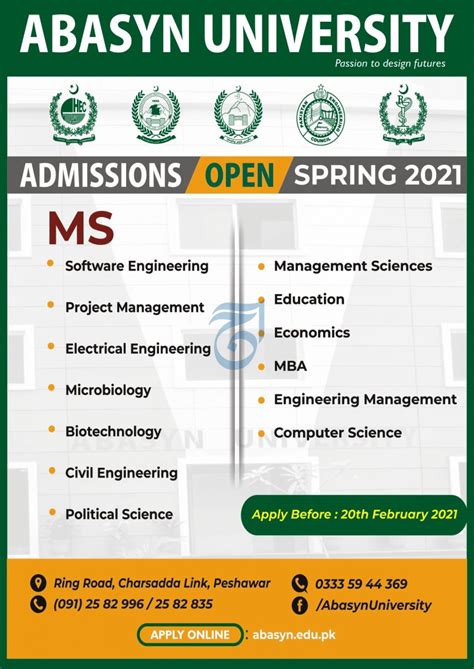 Abasyn University Peshawar Admission 2021 Form Online Apply, Test Date