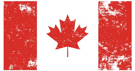 Flag Of Canada Grunge Scratch And Old Style Flag Vector Illustration
