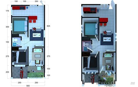 7 denah desain rumah 6×10 minimalis dan sederhana. 100+ Denah Rumah Minimalis 6×10 m Type 60 Terbaru 2020 ...