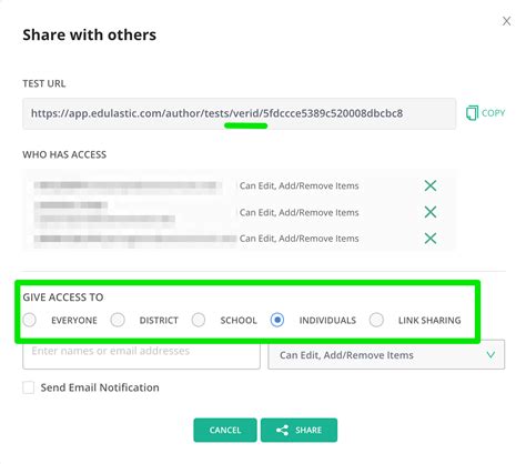 Edulastic is an assessment tool that educators can use to create tests or quizzes. Link Sharing - sharing a test using the URL link - Edulastic Knowledge Base