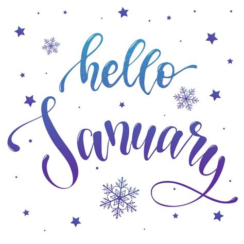 Premium Vector Hello January Calligraphy Quote For Posters Banners