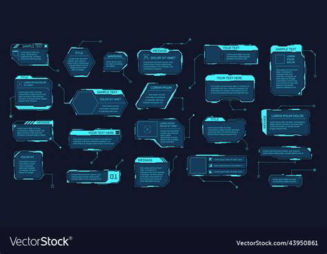 Hud Callout Boxes Futuristic Space Display Vector Image