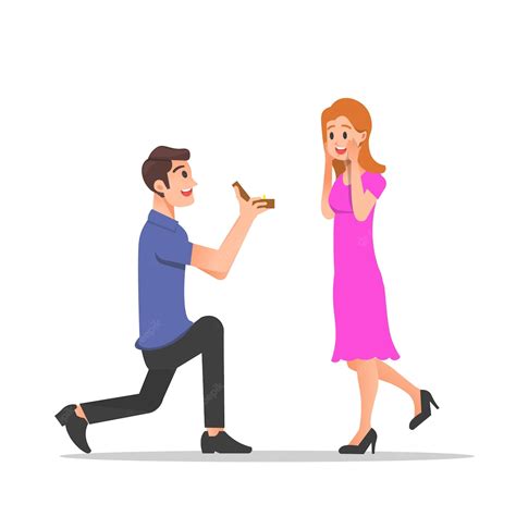Premium Vector A Man Proposes To His Girlfriend