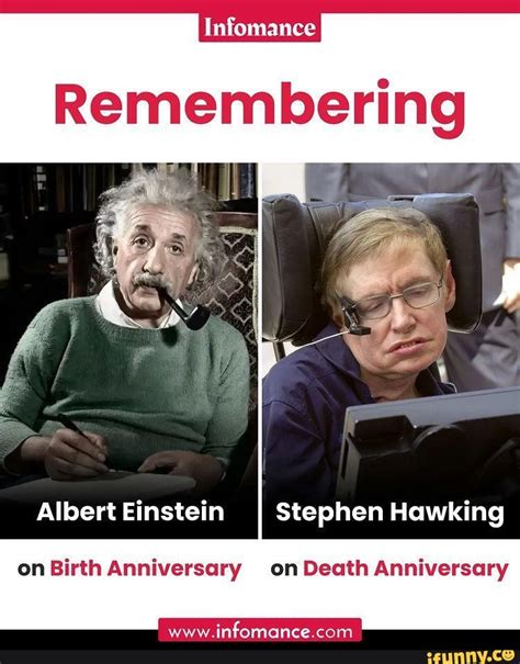 Infomance Remembering Albert Einstein I Stephen Hawking On Birth