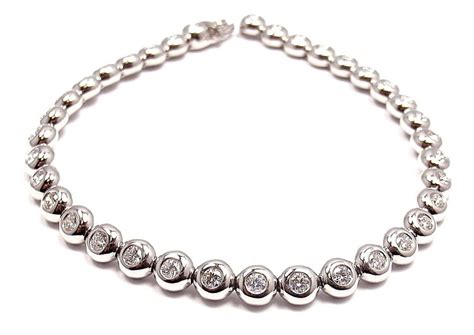 Shop diamond and gold tennis bracelets and other vintage and antique bracelets from the world's best jewelry dealers. TIFFANY & CO 3CT Diamond Platinum Tennis Bracelet image 2
