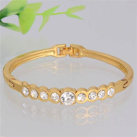 Female Romantic Wedding Accessory Golden Plated Cuff Bracelet Special