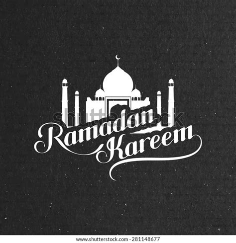 Vector Typographic Illustration Handwritten Ramadan Kareem Stock Vector