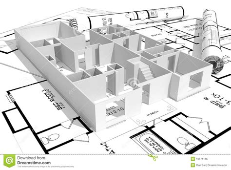 Deviantart is the world's largest online social community for artists and art enthusiasts. 3d Modern House, And Blueprints Isolated On White Royalty ...