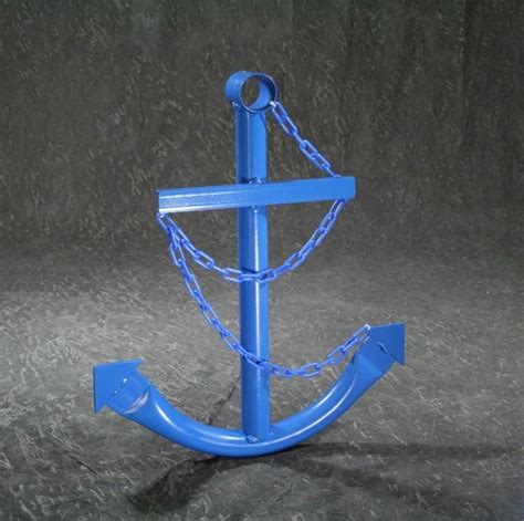 Buy Steel Navy Boat Anchor With Chain 36 Inch Blue Nautical Home