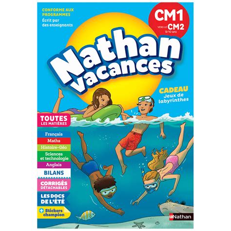 Cahier De Vacances Nathan Toutes Les Matières Du Cm1 Vers Cm2 Chez