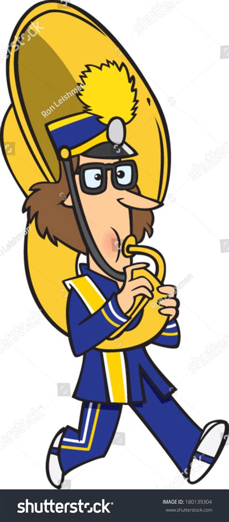 Cartoon Girl Playing Tuba Marching Band Stock Vector Royalty Free