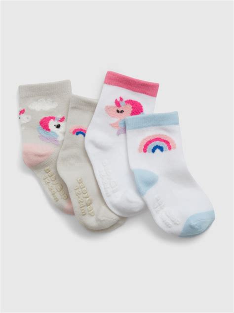 Toddler Unicorn Crew Socks 4 Pack Gap