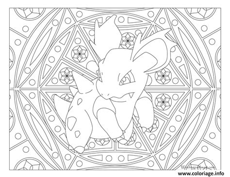 Coloriage Adulte Pokemon Mandala Nidorina Dessin Mandala Pokemon à Imprimer