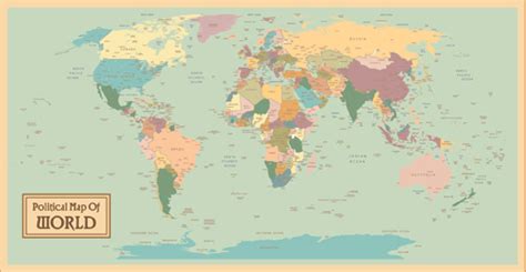 Vintage Style Political Maps Set Vector Vectors Graphic Art Designs In