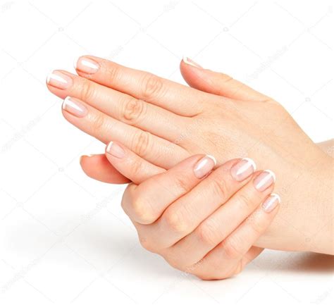 Beautiful Female Hands With French Manicure — Stock Photo © Urfingus