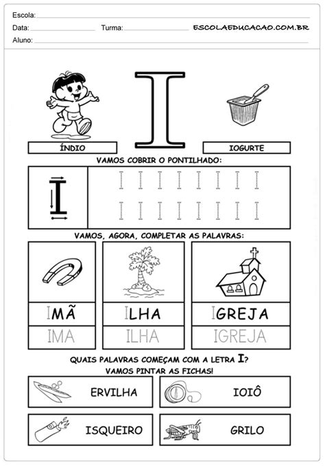 Atividades Com A Letra I Para Imprimir