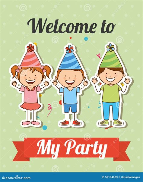Welcome To My Party Stock Vector Illustration Of Abstract 59194623