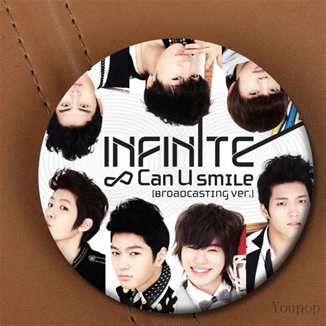 Youpop Kpop Korean Infinite Album Can U Smile Digital Single Metal 58mm Round Badge Pins And