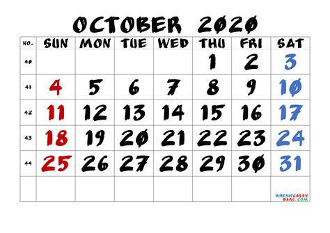 Editable October 2020 Calendar Template M20anudaw4