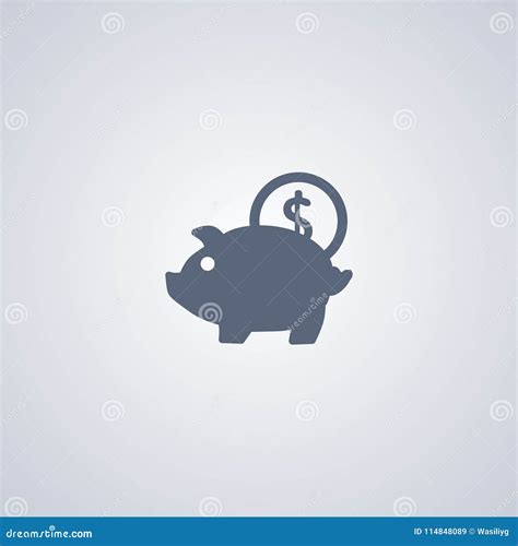 Money Pig Vector Icon Stock Vector Illustration Of Cash 114848089