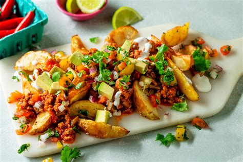 Loaded Wedges With Spicy Tomato Mince Recipe Fresh Living