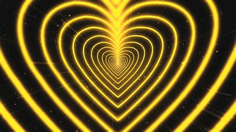 Neon Heart Heart 💛 Yellow Hearts 💛 Love Background Video