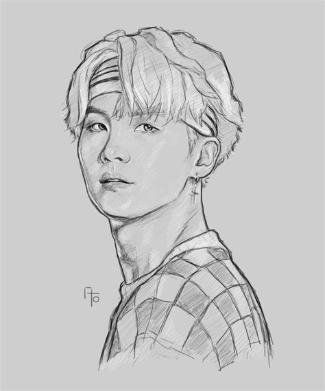 Suga Drawing Bts Drawings Kpop Drawings Drawings