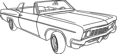 Lowrider Classic Car Coloring Pages Netart
